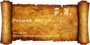 Petanek Márk névjegykártya